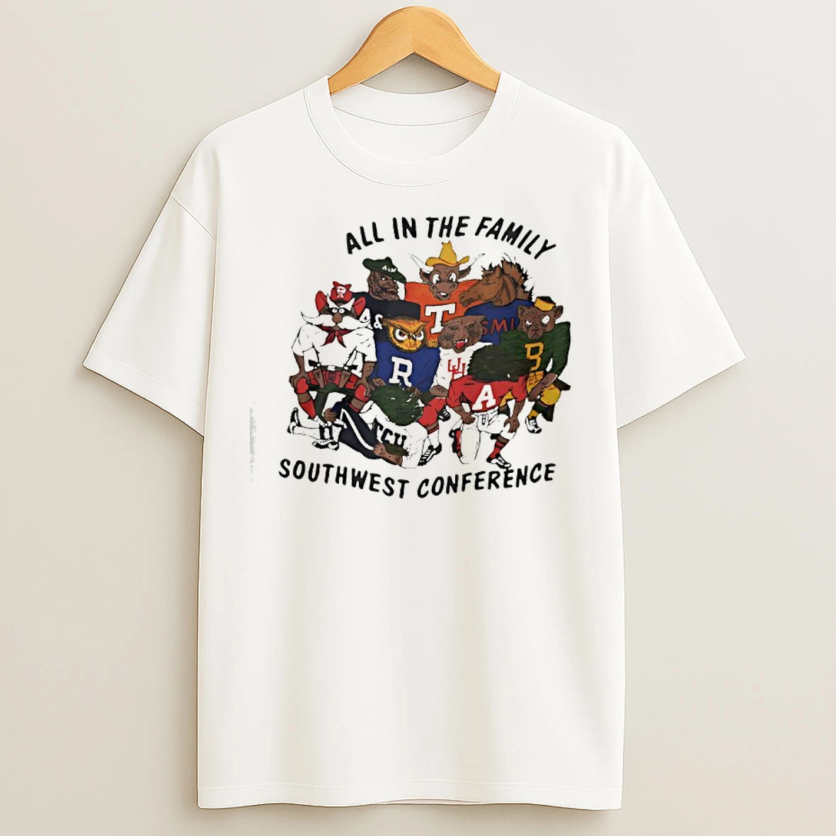 Classic Mascot All In The Family Southwest Conference T Shirts