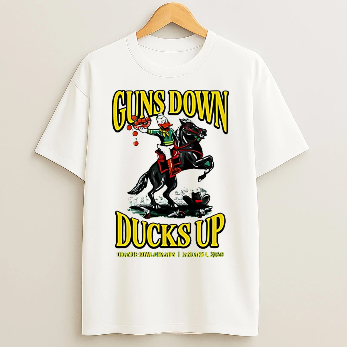 Classic Miami Hurricanes 2025 Cotton Bowl Champions Guns Down Ducks Up T Shirts