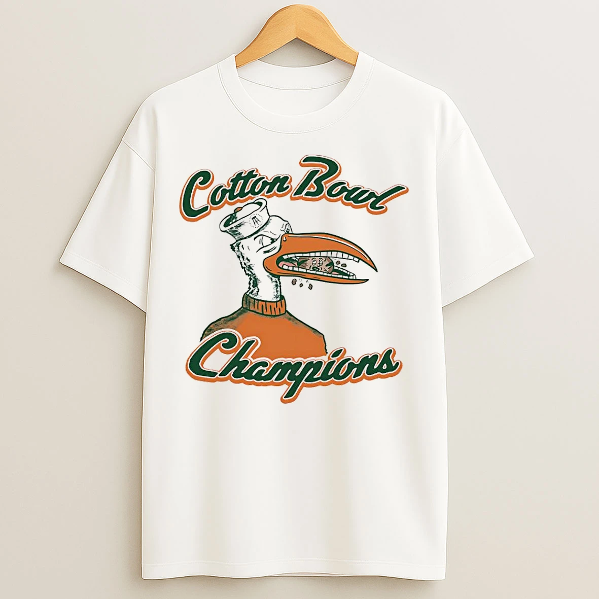 Classic Miami Hurricanes 2025 Cotton Bowl Champions Mascot T Shirts