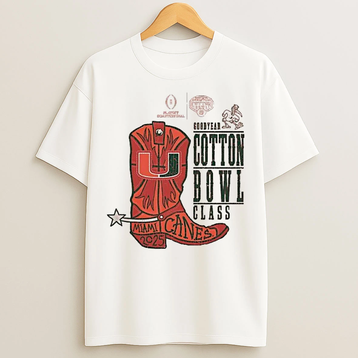 Classic Miami Hurricanes 2025 Cotton Bowl Classic Boot T Shirts