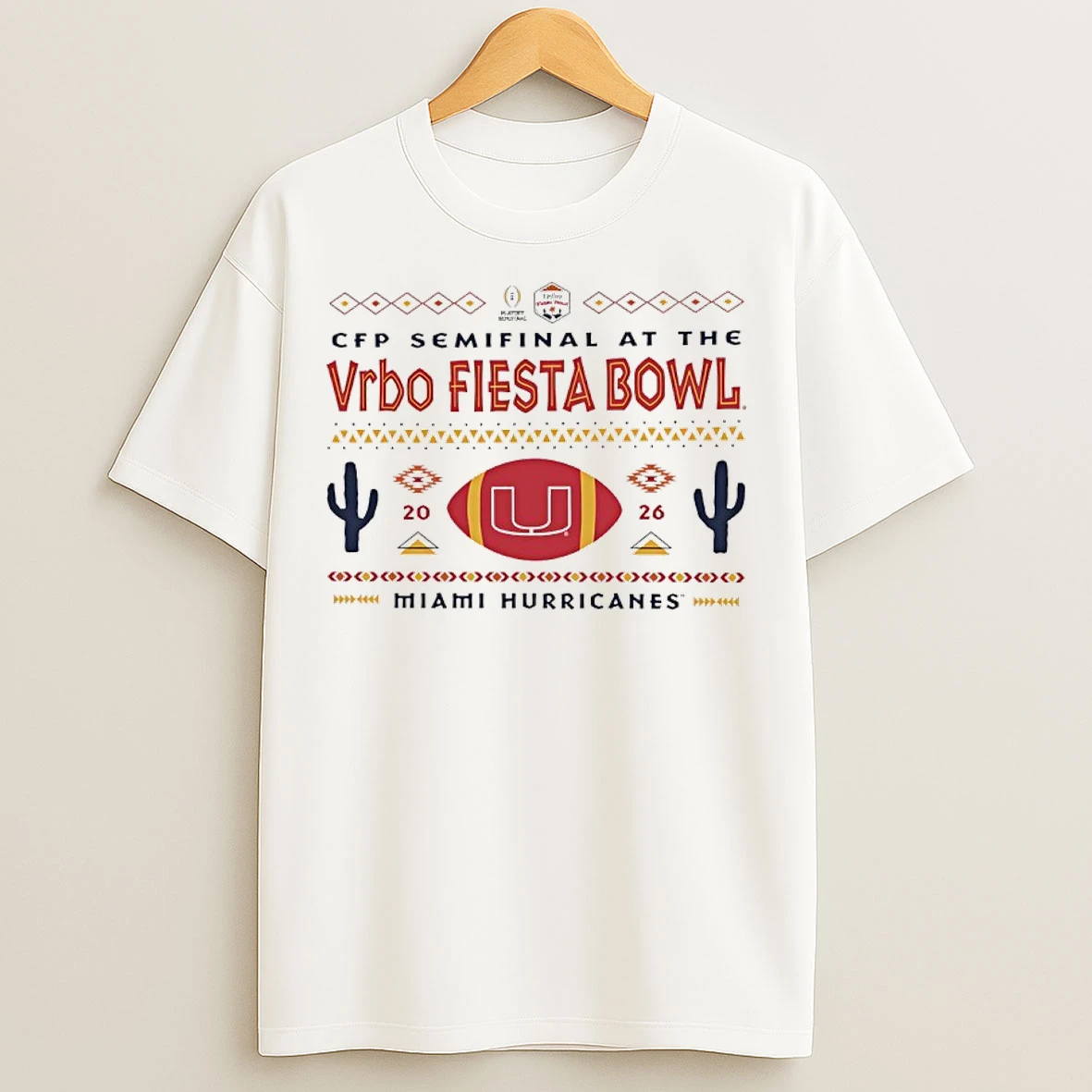 Classic Miami Hurricanes 2026 Cfp Vrbofiesta Bowl Desert Vintage T Shirts