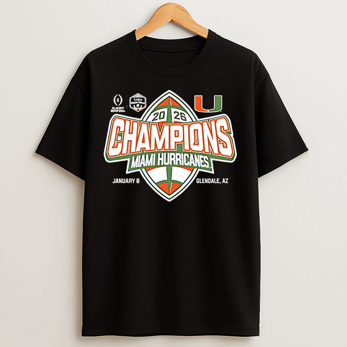 Classic Miami Hurricanes 2026 Fiesta Bowl Champions Game T Shirts