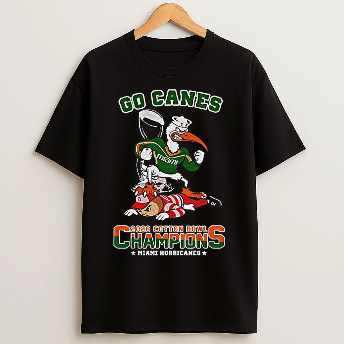 Classic Miami Hurricanes Beat Ohio 24 14 Cotton Bowl Champions Go Canes T Shirts
