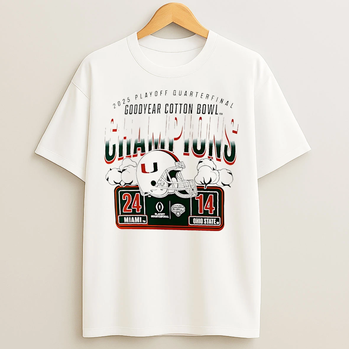 Classic Miami Hurricanes Cfp 2025 Cotton Bowl Champions Scoring Drive T Shirts
