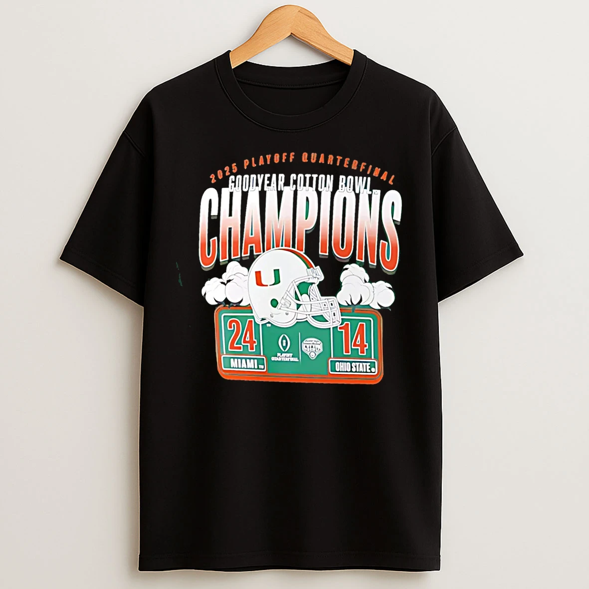 Classic Miami Hurricanes College Football Playoff 2025 Cotton Bowl Champions Scoring Drive T Shirts