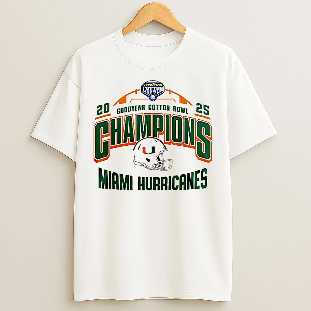 Classic Miami Hurricanes College Football Playoff 2025 Cotton Bowl Champions T Shirts