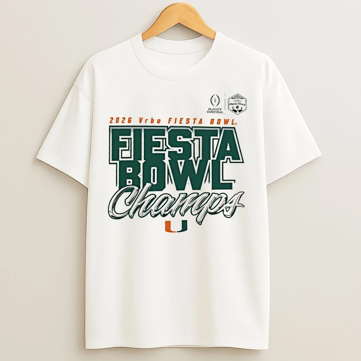 Classic Miami Hurricanes College Football Playoff Fiesta Bowl Champions 2026 T Shirts