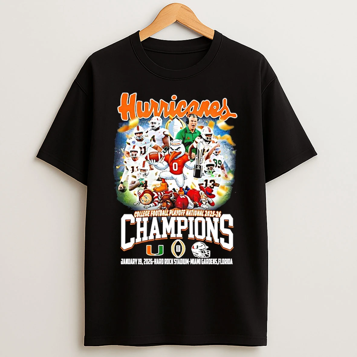 Classic Miami Hurricanes College Football Playoff National Champions 2025 26 T Shirts