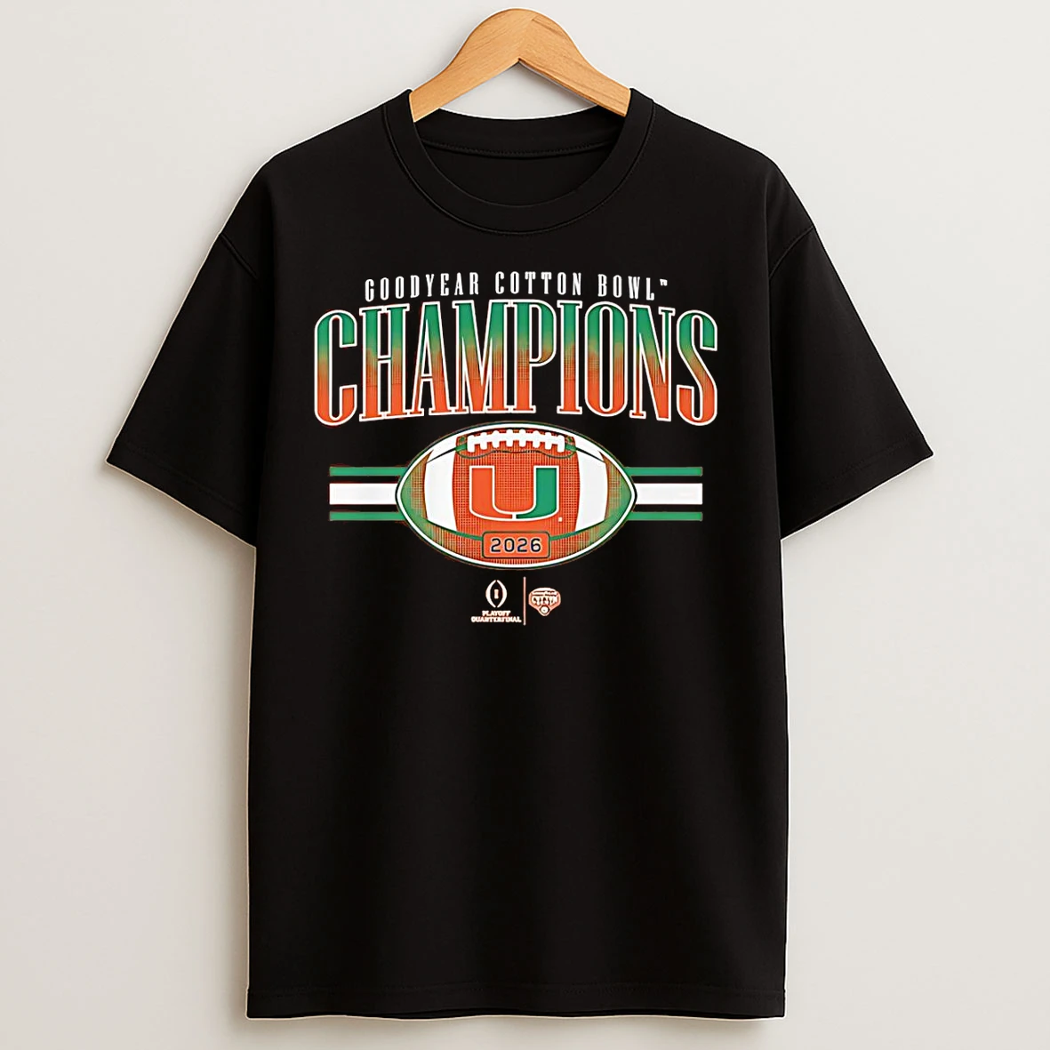 Classic Miami Hurricanes Football 2026 Cfp Cotton Bowl Champions T Shirts