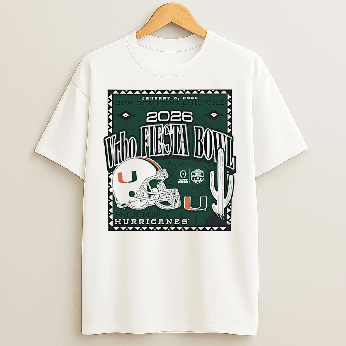 Classic Miami Hurricanes Vrbo Fiesta Bowl 2026 Helmet Desert Vintage T Shirts