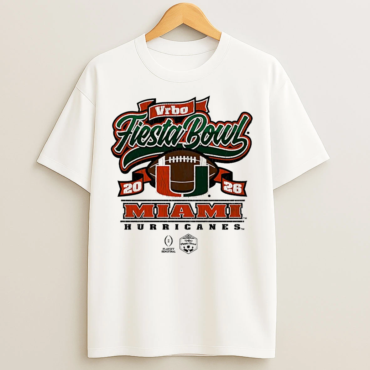 Classic Miami Hurricanes Vrbo Fiesta Bowl Cfp Semifinal 2026 Vintage T Shirts