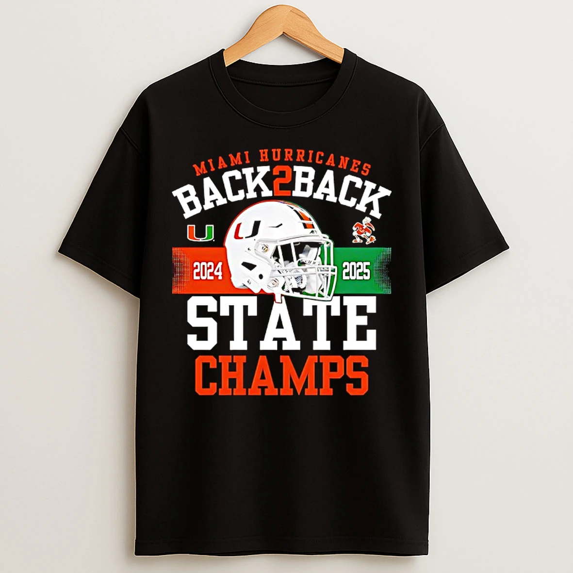 Classic Miami Hurricanes Back 2 Back State Champs T Shirts
