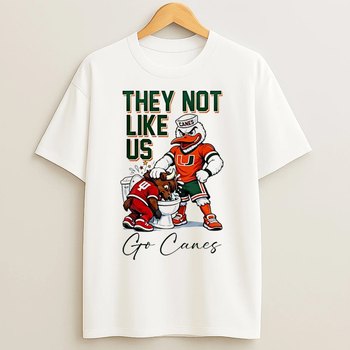 Classic Miami Hurricanes Beat Indiana Hoosiers Cfp 2026 They Not Like Us Go Canes Mascots T Shirts