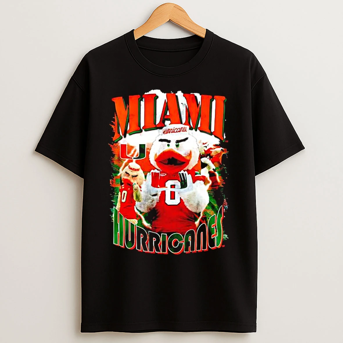 Classic Miami Hurricanes Orange Mascot T Shirts