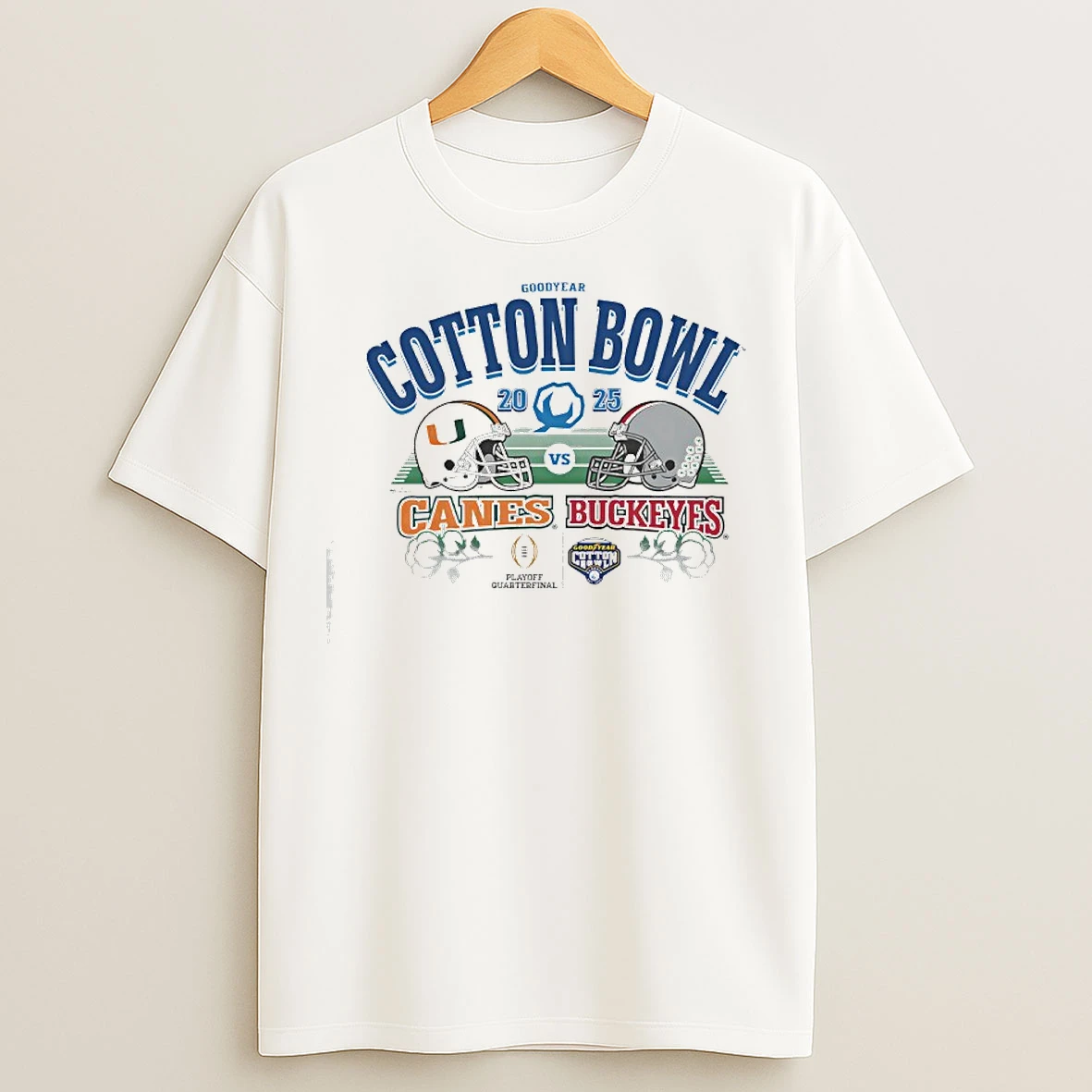 Classic Miami Hurricanes Vs Ohio State Buckeyes Goodyear Cotton Bowl 2025 T Shirts