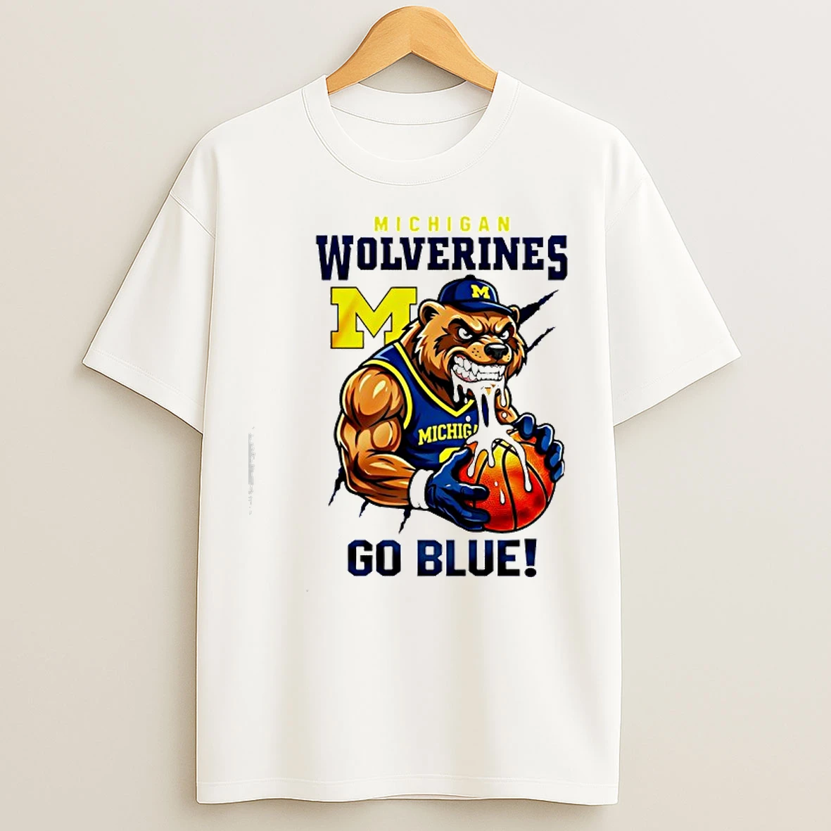 Classic Michigan Wolverines Basketball Mascot Go Blue T Shirts