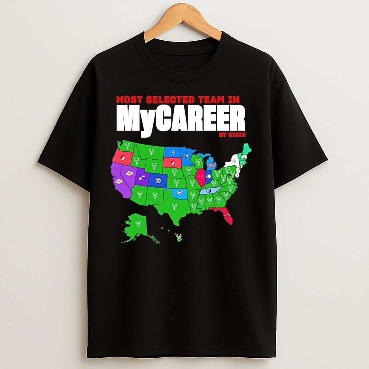 Classic Milwaukee Bucks Most Selected Team In Mycareer By State T Shirts
