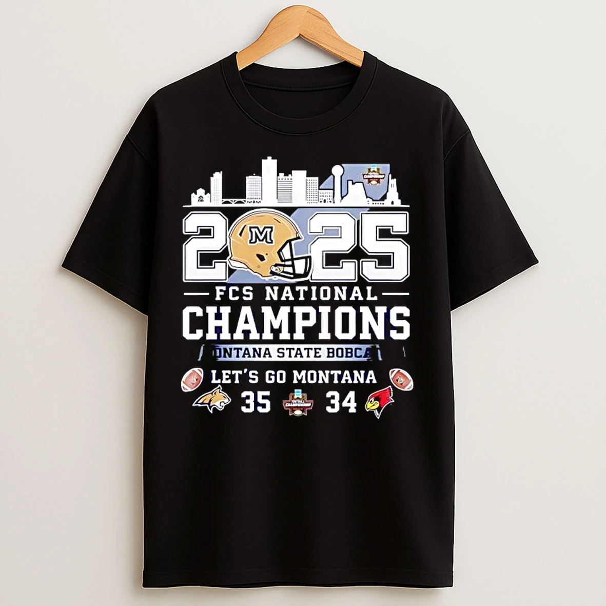 Classic Montana State Bobcats 2025 Fcs National Champions Lets Go Montana Vs Louisville T Shirts