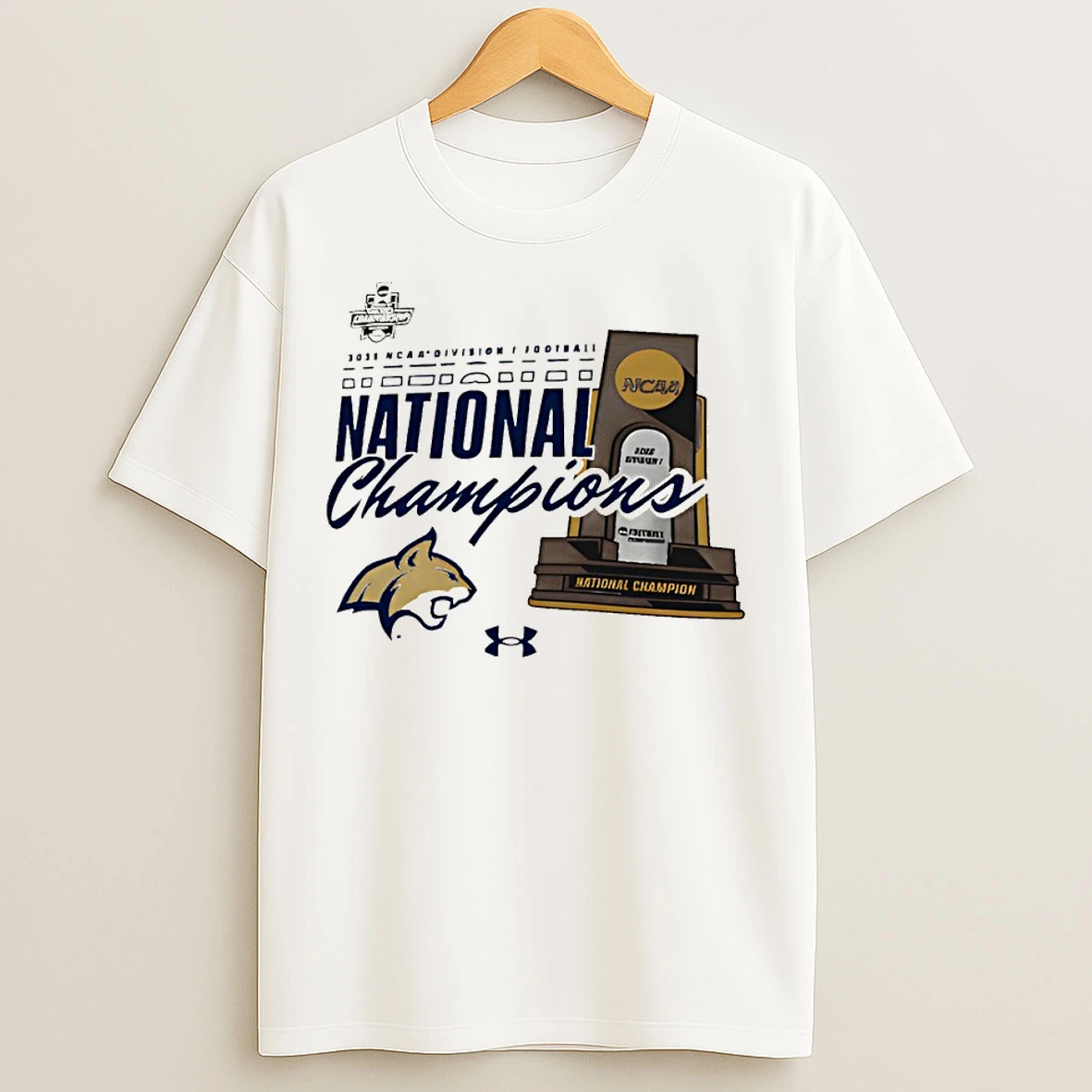 Classic Montana State Bobcats 2025 National Champions Trophy T Shirts