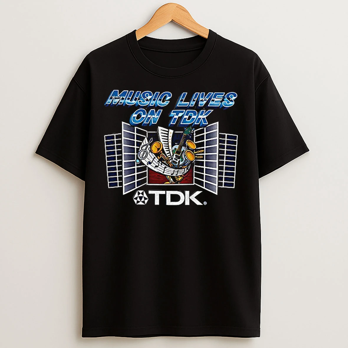 Classic Music Lives On Retro Boombox Tdk Graphic Stranger Things Meme T Shirts