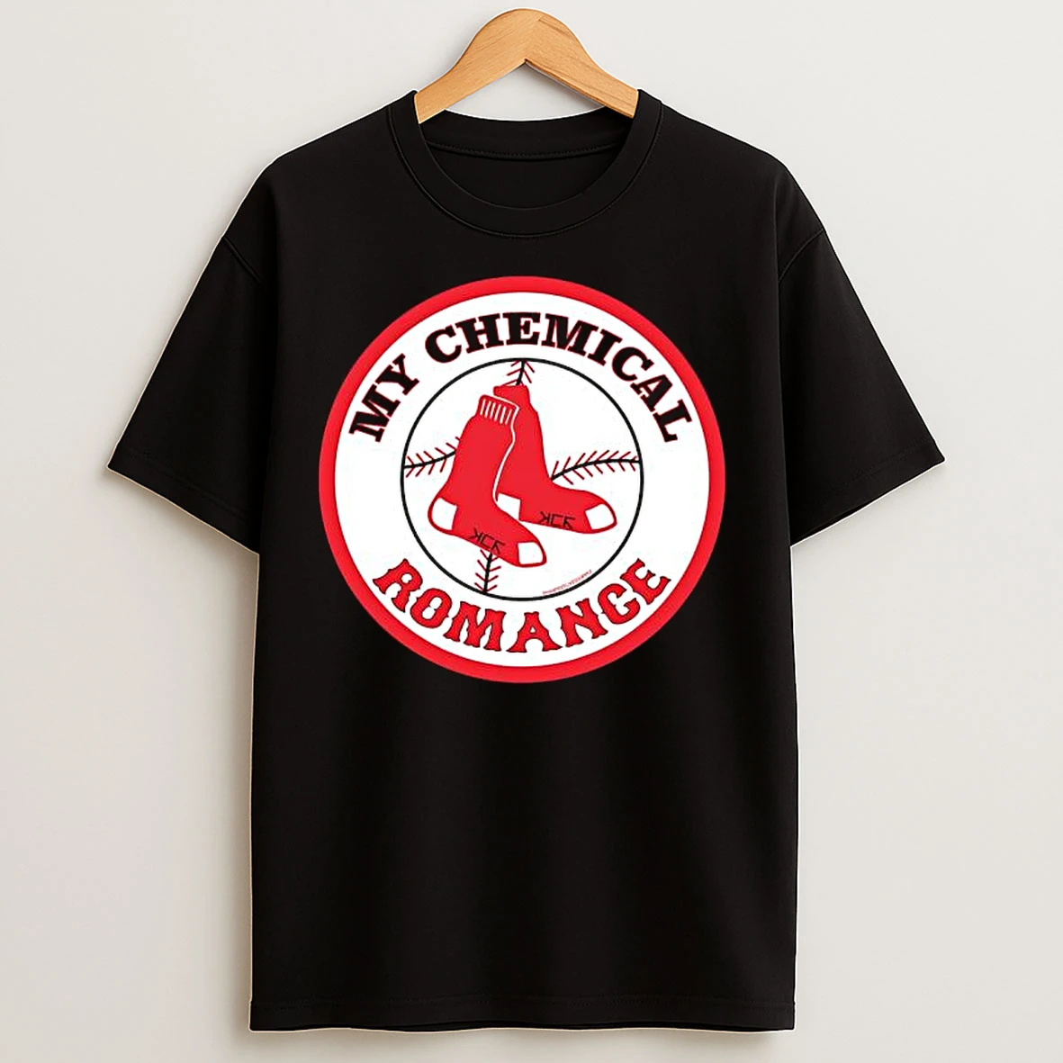 Classic My Chemical Romance Boston Red Sox Circular Logo T Shirts