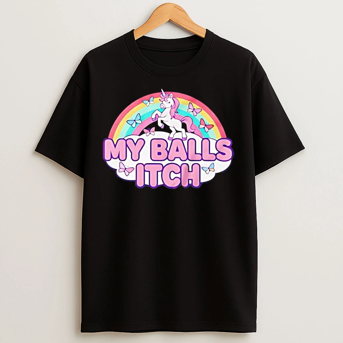 Classic My Balls Itch Unicorn Rainbow T Shirts