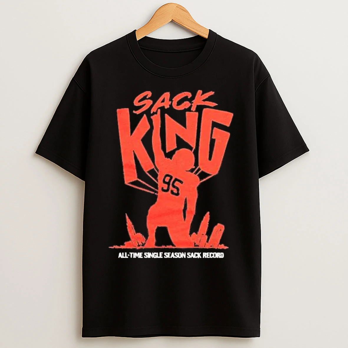 Classic Myles Garrett Sack King All Time Single Season Sack Record Browns T Shirts