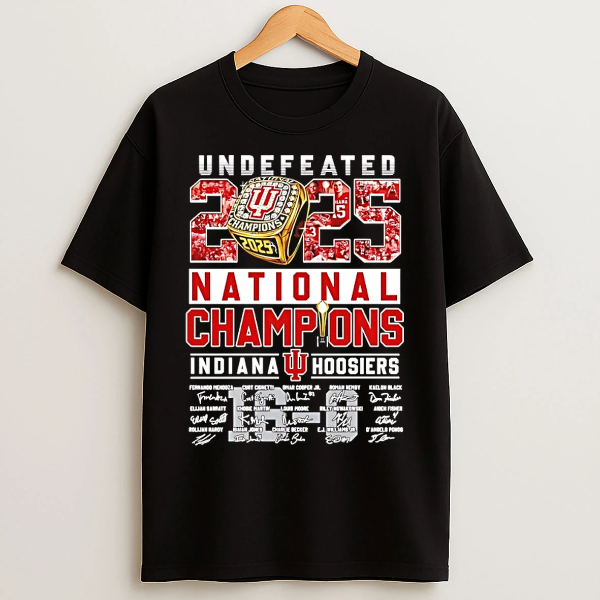 Classic National Champions 2025 Indiana Hoosiers Ring Signatures T Shirts
