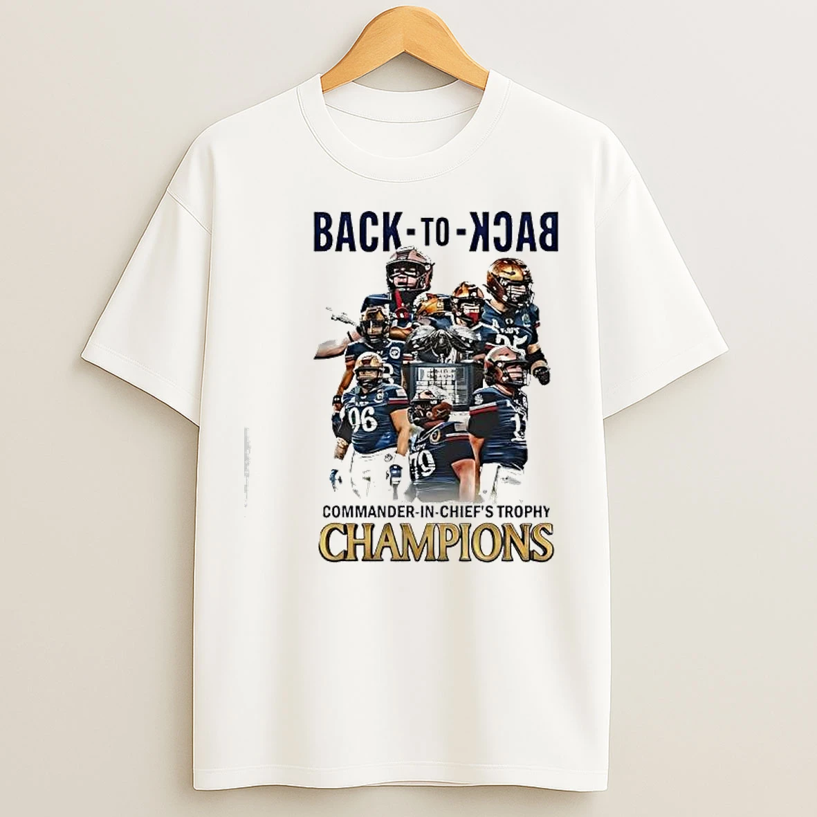 Classic Navy Midshipmen Game Back To Back Commander In Chiefs Trophy Champions T Shirts