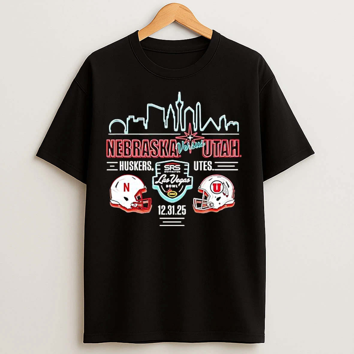 Classic Nebraska Huskers Vs Utah Uteh Las Vegas Bowl Srs Helmets T Shirts