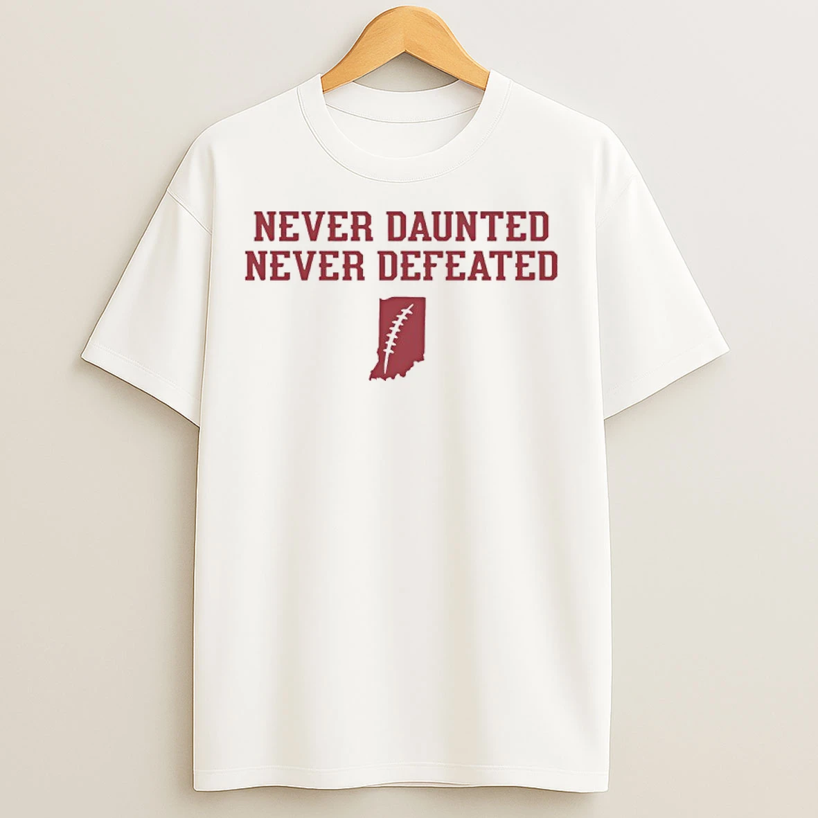 Classic Never Daunted Never Defeated Indiana Hoosiers 2025 National Champions Map T Shirts