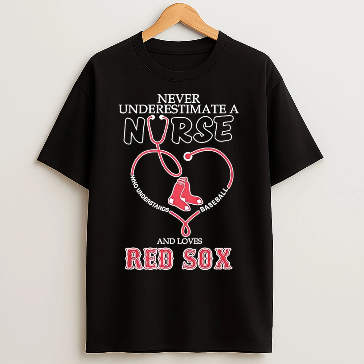 Classic Never Underestimate A Nurse Understands Baseball And Loves Boston Red Sox T Shirts