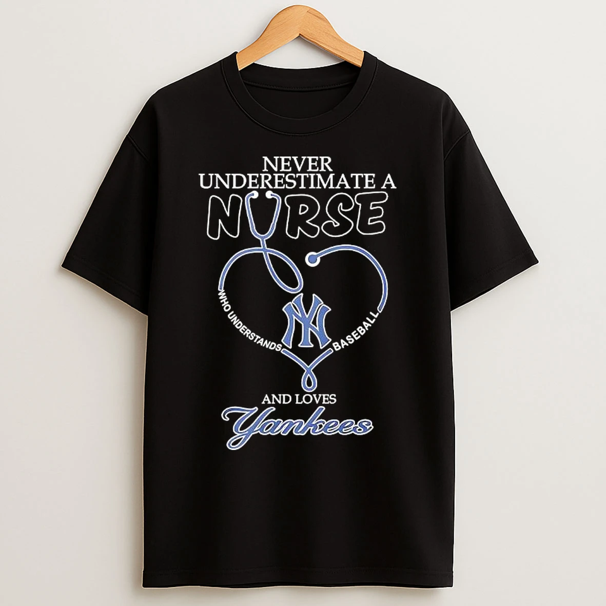 Classic Never Underestimate A Nurse Understands Baseball And Loves New York Yankees T Shirts