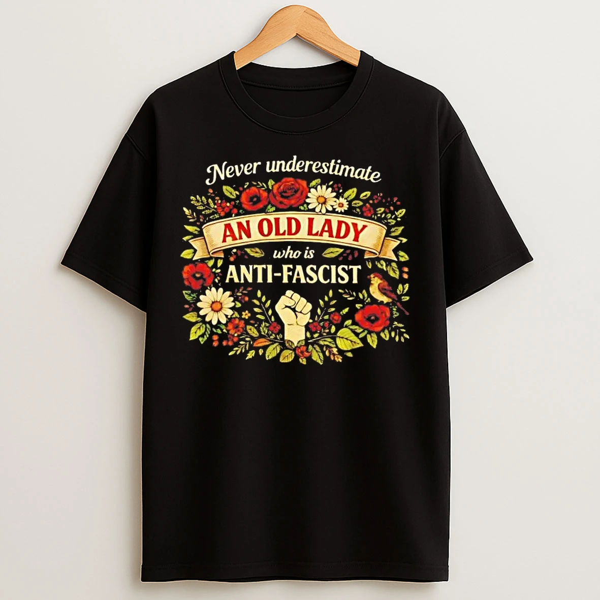 Classic Never Underestimate An Old Lady Who Is Anti Fascist T Shirts