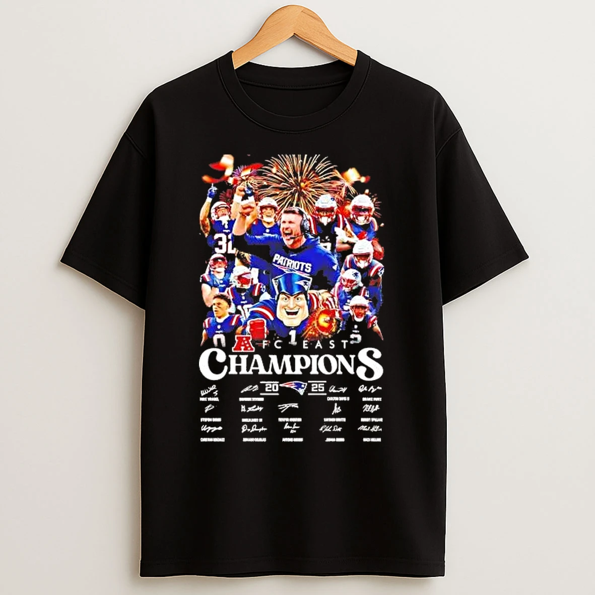 Classic New England Patriots 2025 Afc East Division Champions Team Players T Shirts