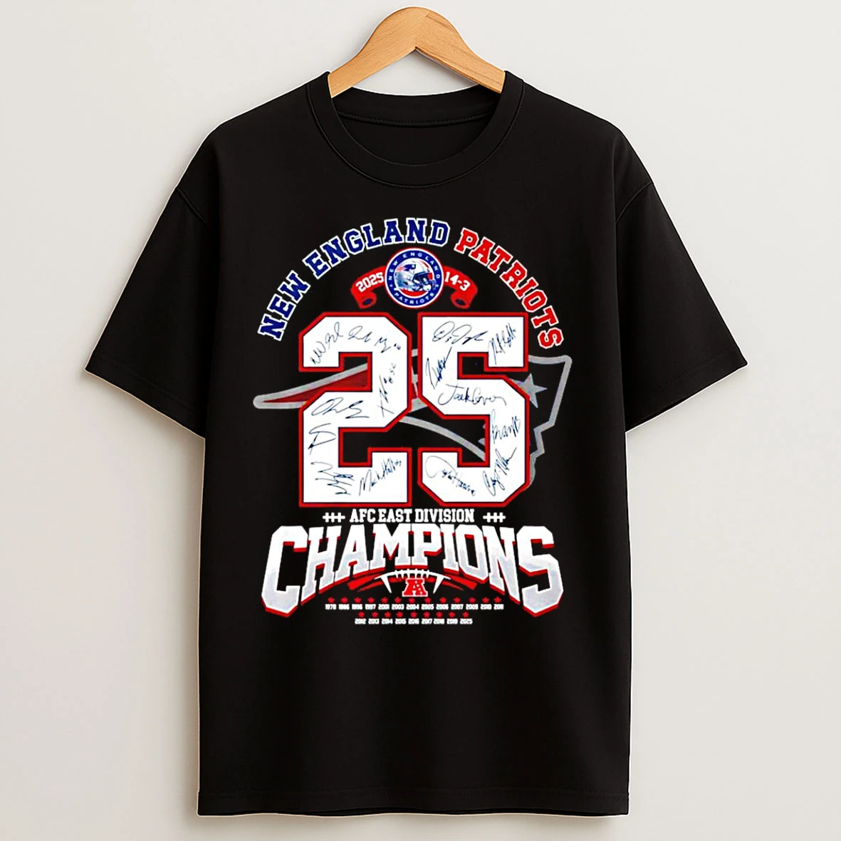 Classic New England Patriots 2025 Afc West Division Champions 25 T Shirts