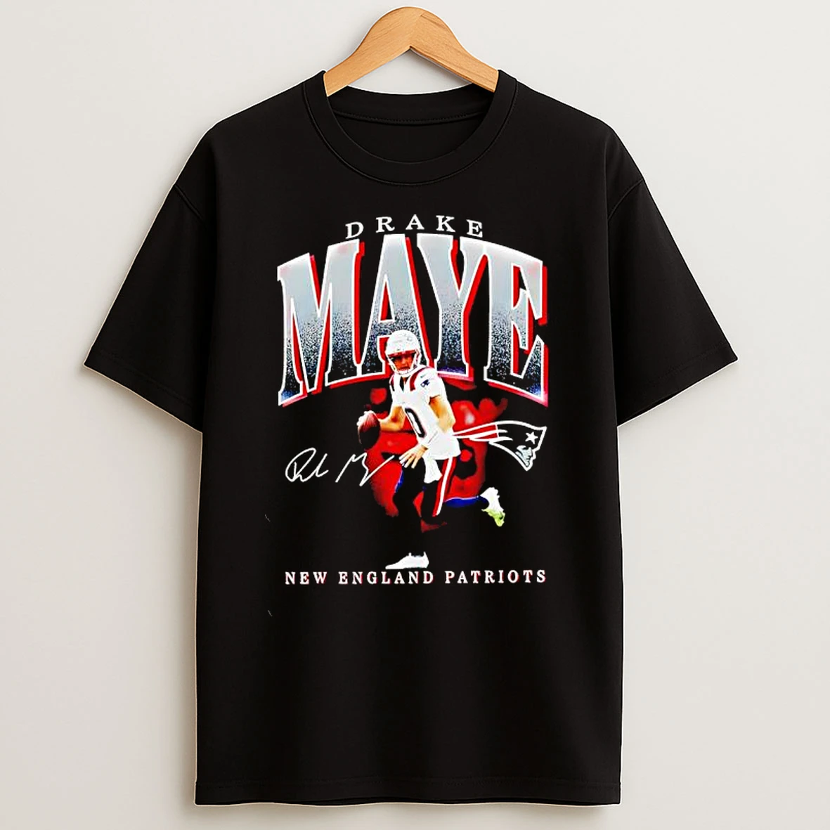 Classic New England Patriots I Love Drake Maye Signature Logo T Shirts