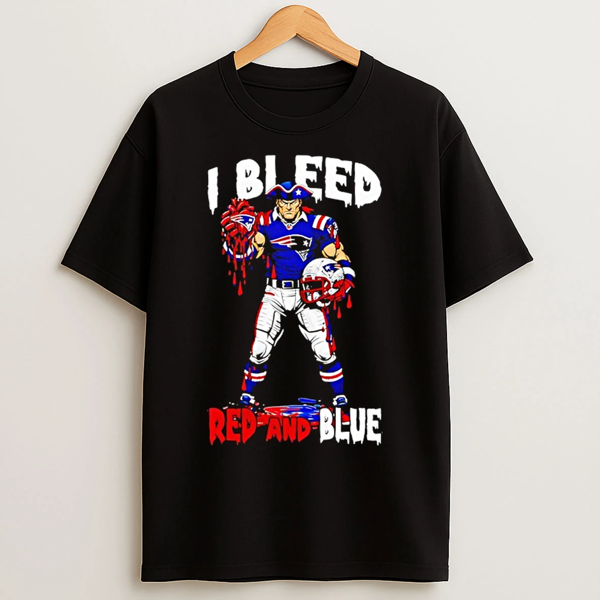 Classic New England Patriots I Bleed Red And Blue T Shirts