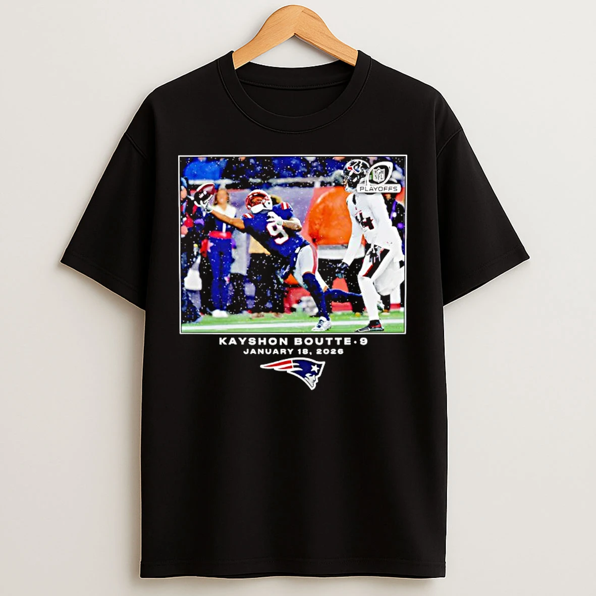 Classic New England Patriots Kayshon Boutte Nfl Flash Features Big Tall T Shirts