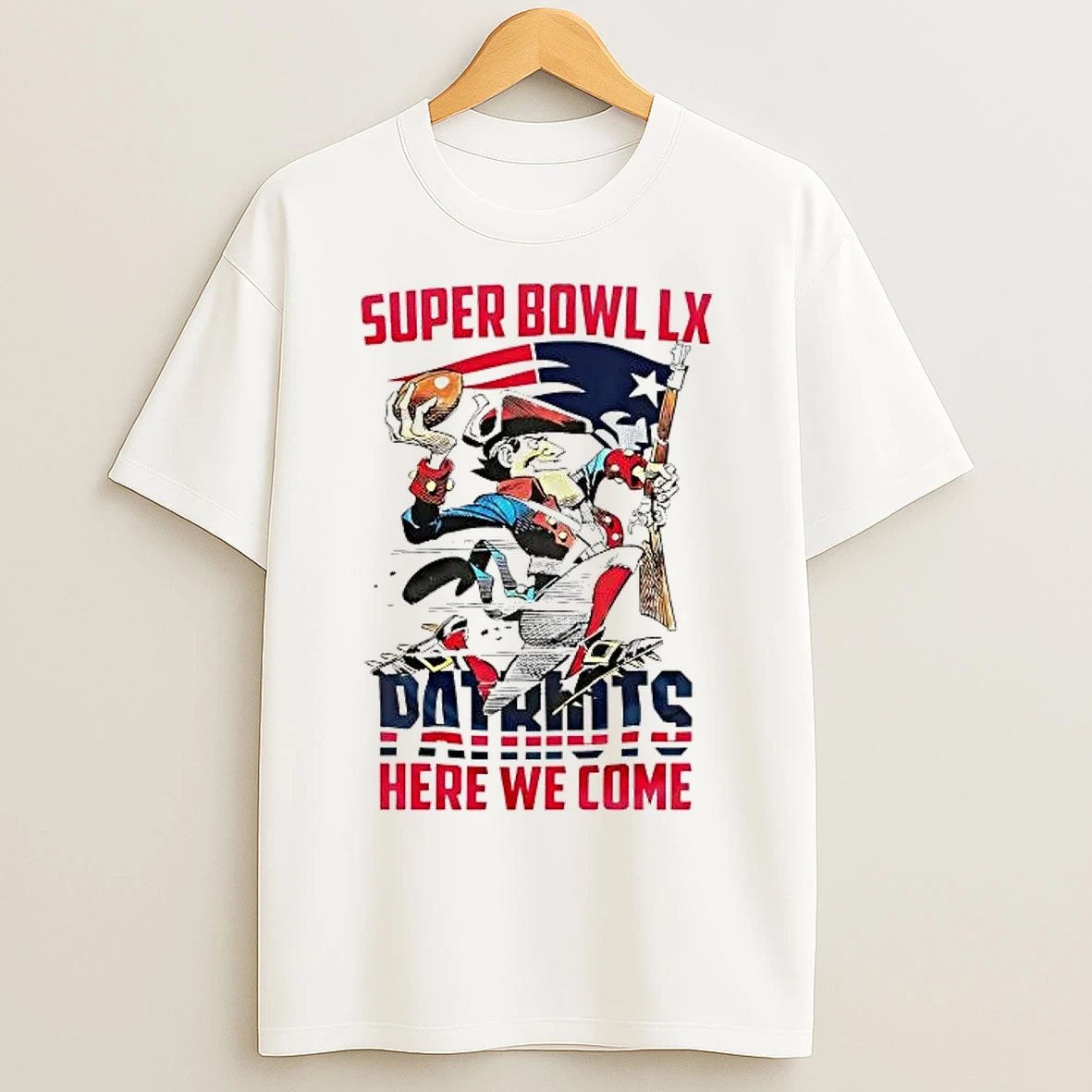 Classic New England Patriots Super Bowl Lx Here We Come T Shirts