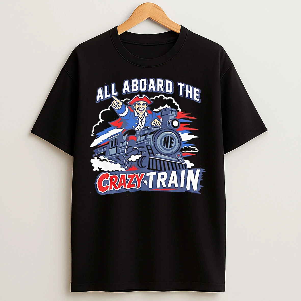 Classic New England Patriots All Aboard The Crazy Train T Shirts