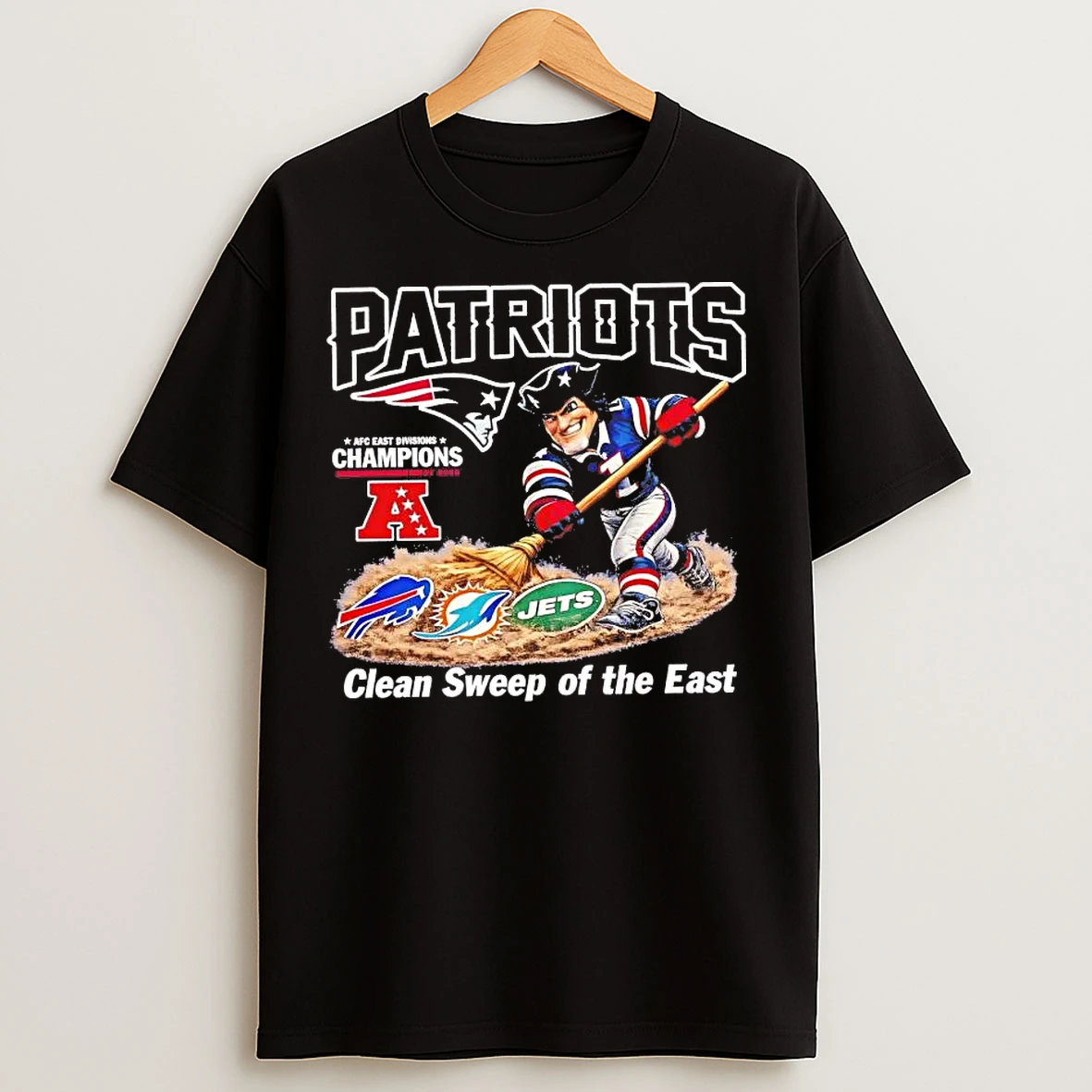 Classic New England Patriots Clean Sweep Of The East 2025 Afc Champions T Shirts