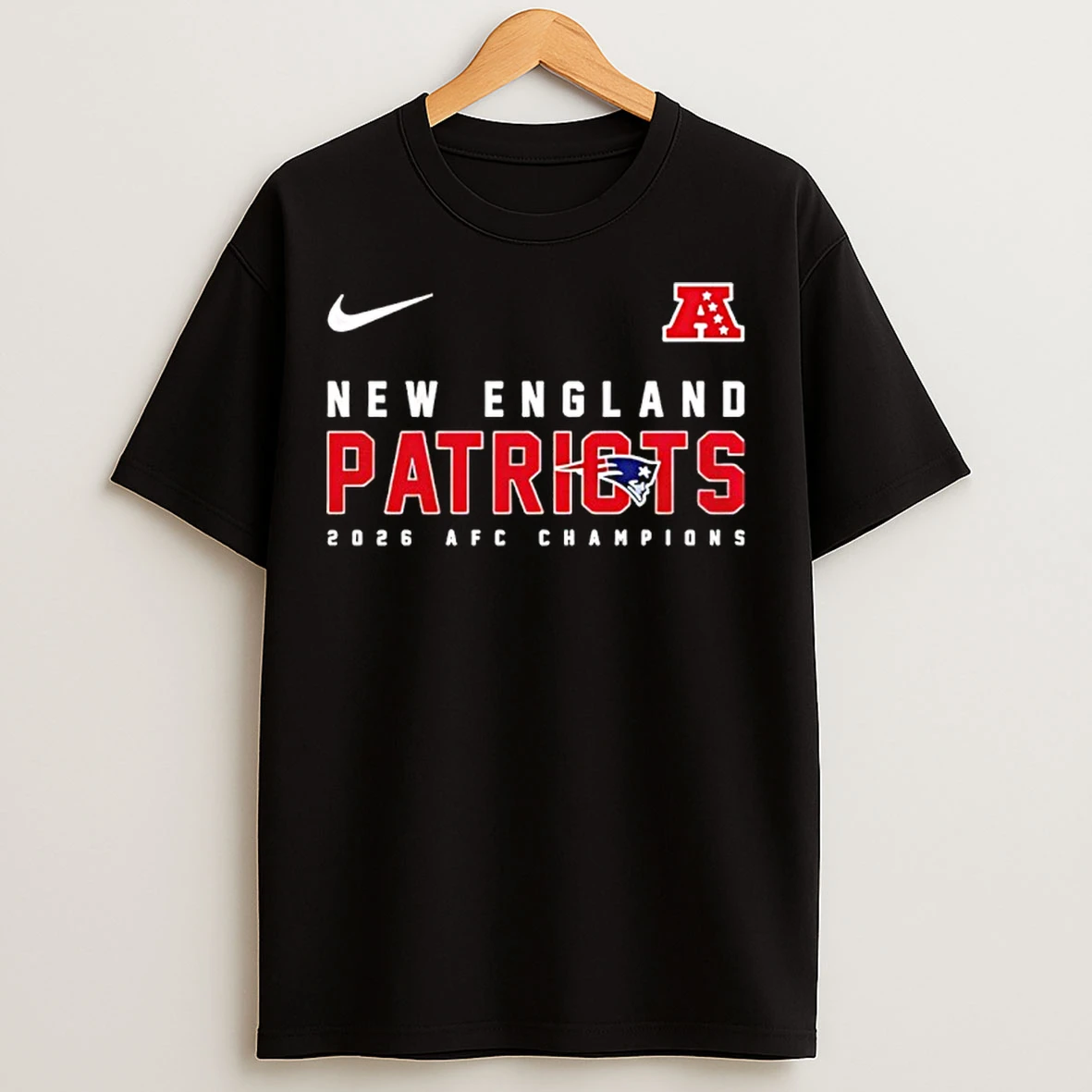 Classic New England Patriots Win 2026 Afc Champions Super Bowl Logo T Shirts
