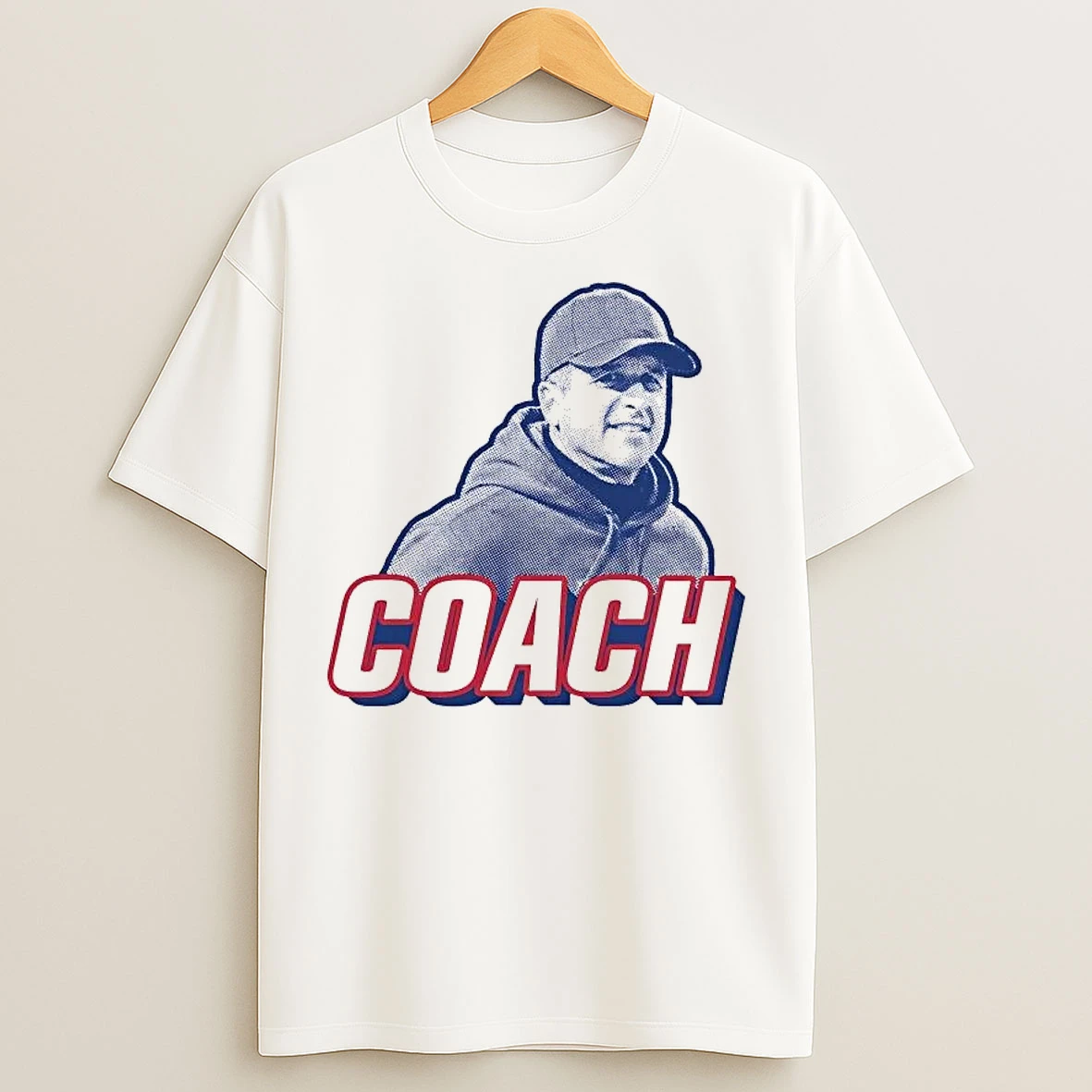 Classic New York Giants John Harbaugh Coach Portrait T Shirts