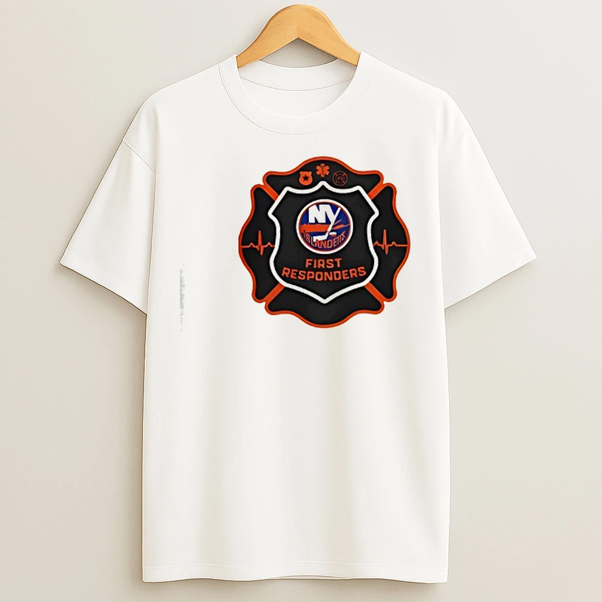 Classic New York Islanders First Rescue Forces Hockey T Shirts