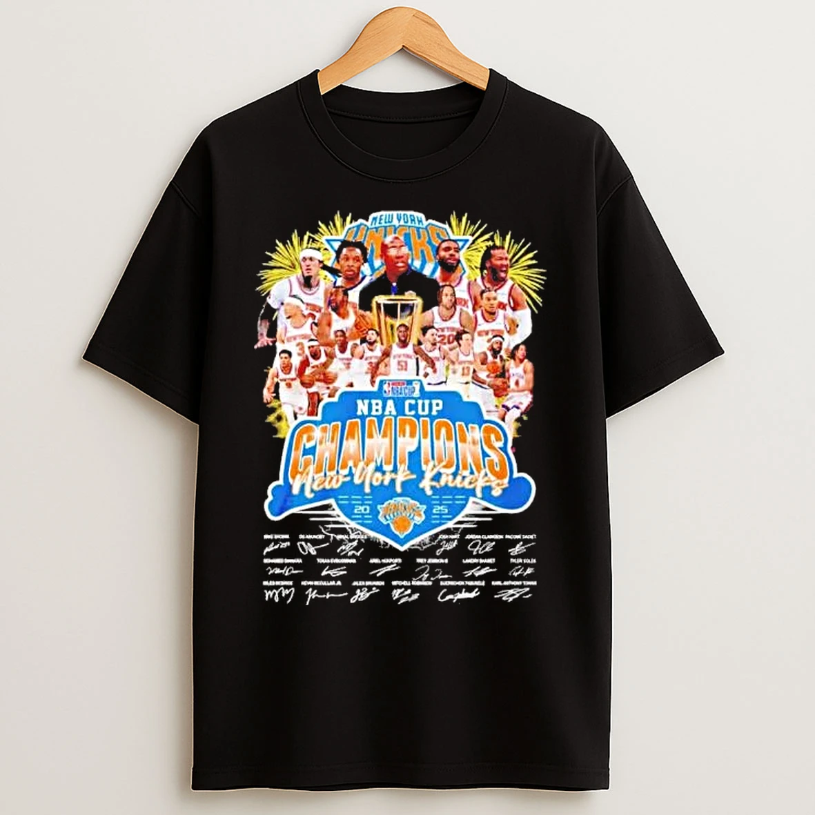 Classic New York Knicks 2025 Nba Cup Champions Team Players T Shirts