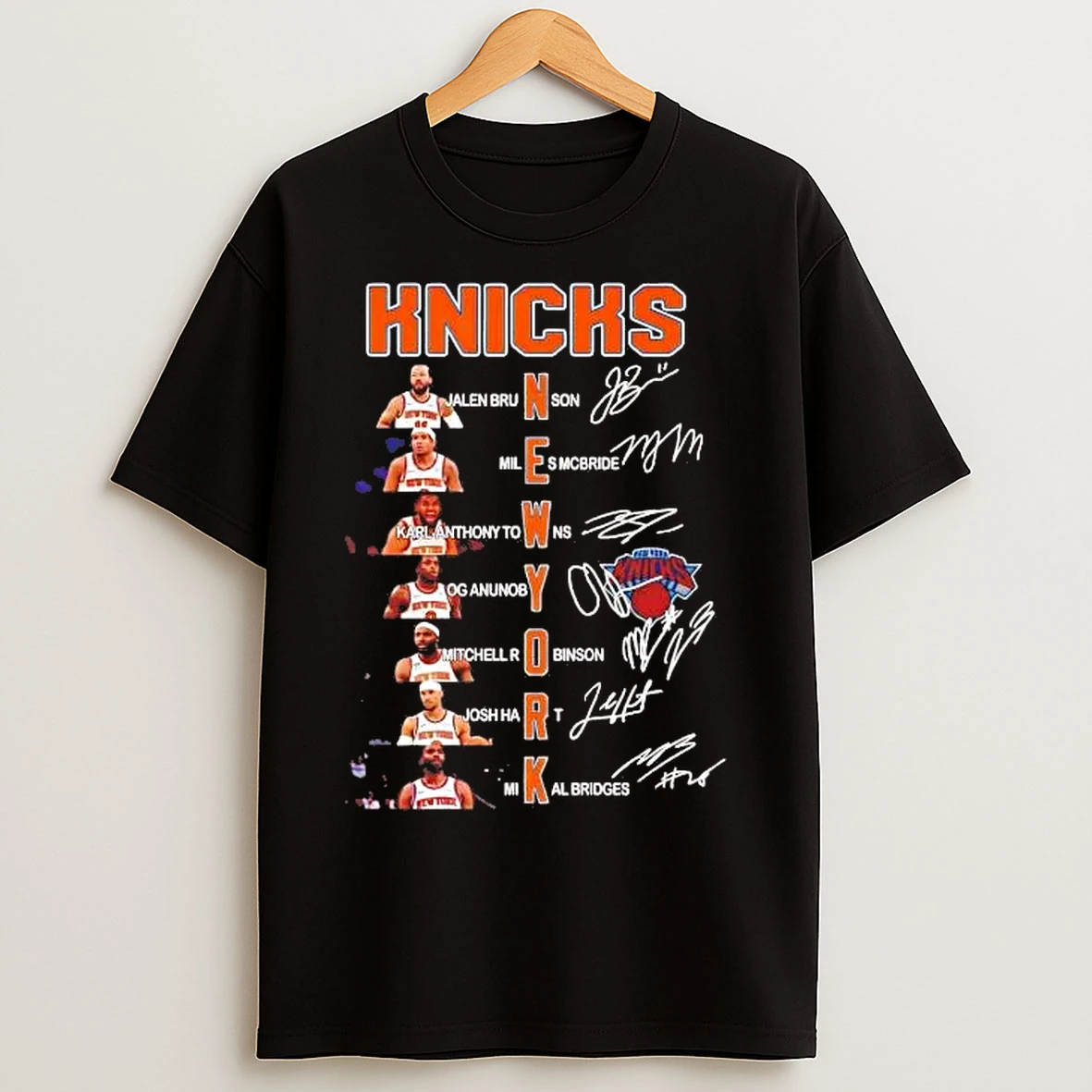 Classic New York Knicks Team Players Names And Signatures T Shirts