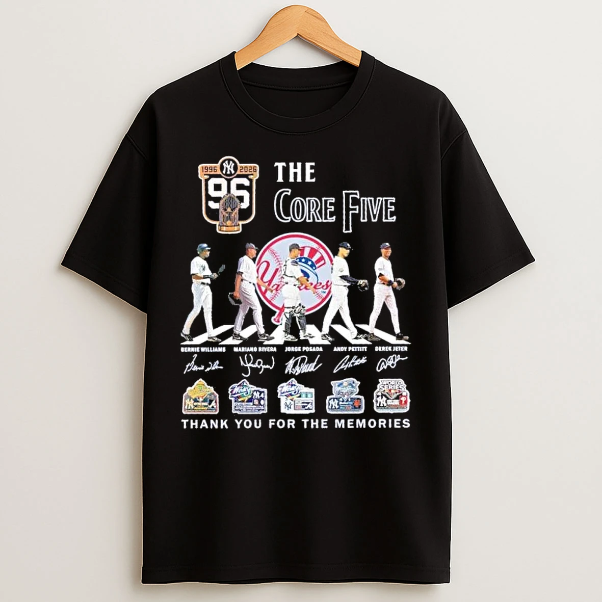 Classic New York Yankees The Core Five 1996 2026 Thank You For The Memories T Shirts