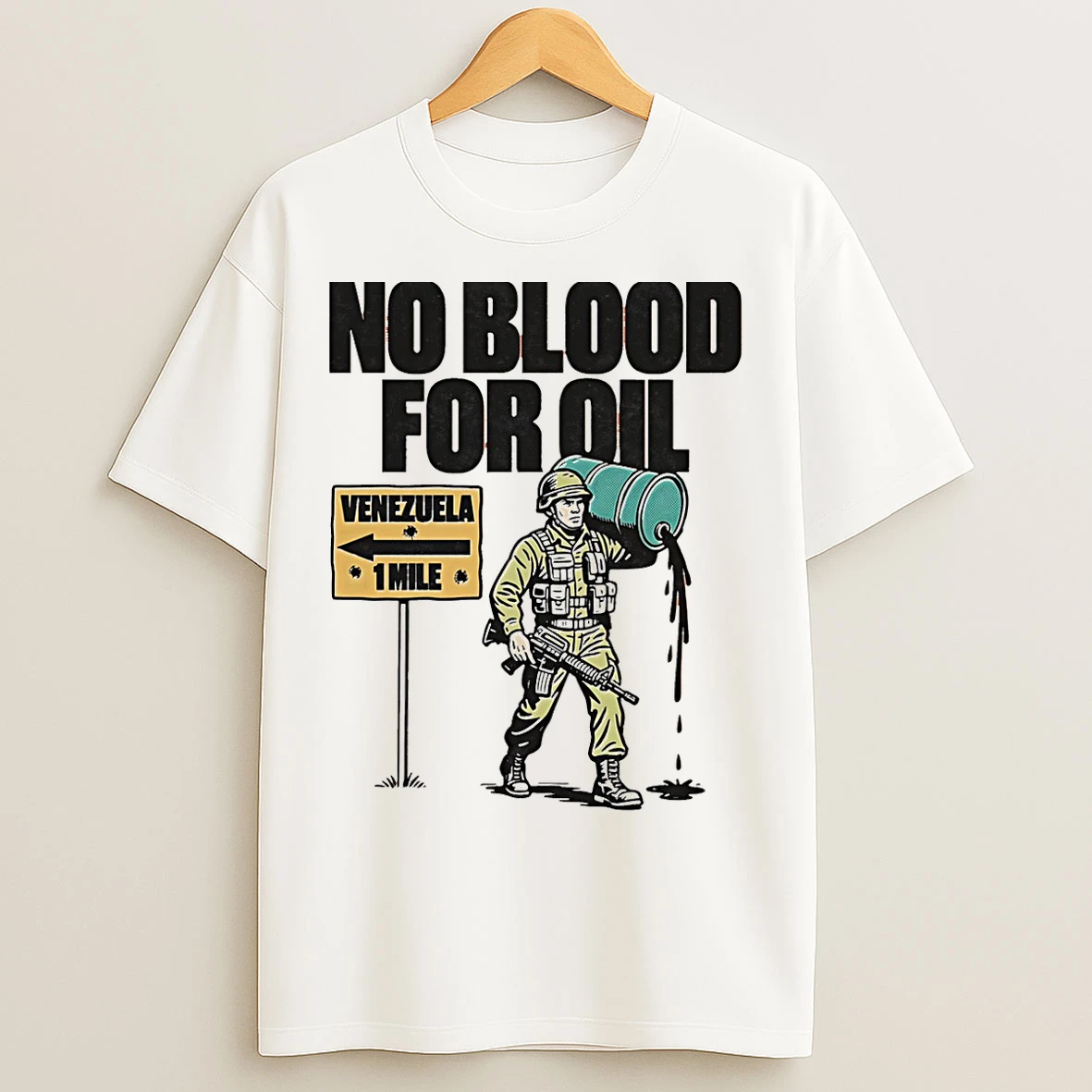 Classic No Blood For Oil Venezuela 1 Mile T Shirts