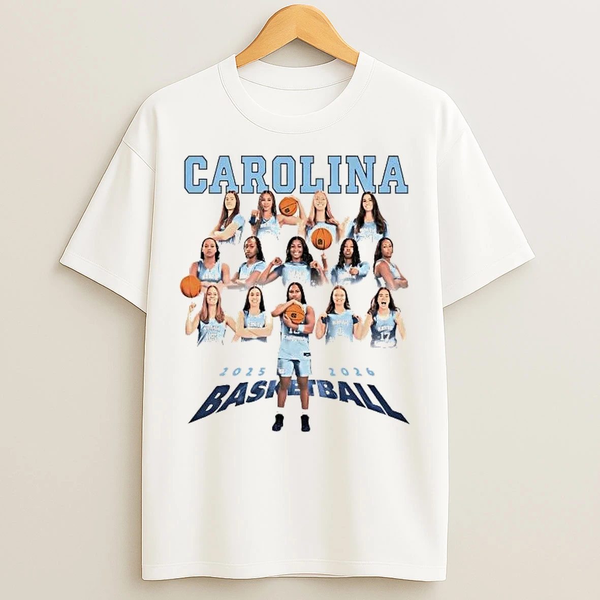 Classic North Carolina Tar Heels Womens Basketball 2026 Team Players T Shirts